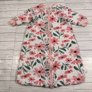 Yoofoss Baby Sleep Sack Quilted Floral Pink Green 6-12 Months Long Sleeve Zipper